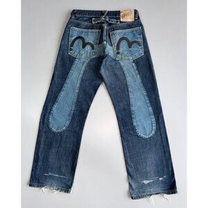 Vintage Evisu Denim Jeans Custom Daicock Patchwork Jeans - W30/L39